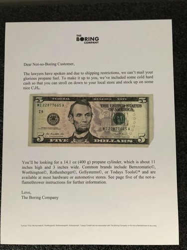 ?? The Boring Company Not-a-Flamethrower - BRAND NEW!!! ??
