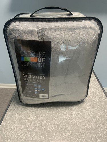 Degrees Of Comfort Weighted Blanket 48 X 72 12 lbs Gray Powered By Coolmax NEW