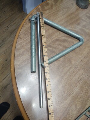 Antique Iron - Large Heavy 8lb Dinner Triangle w/Striker -Western Decor