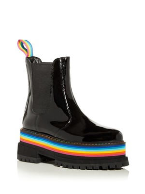 

KURT GEIGER Женские черные кожаные ботильоны на платформе 2 дюйма с птичкой на блочном каблуке 35,5, Черный, 8487800309