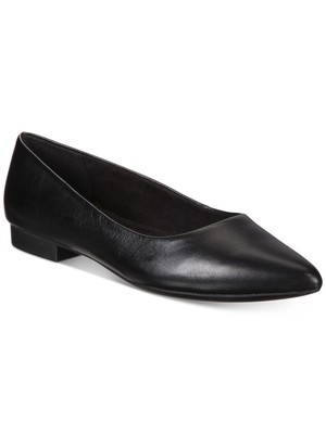 Женские черные кожаные балетки без застежки с острым носком Vivien BELLA VITA 9 WW
