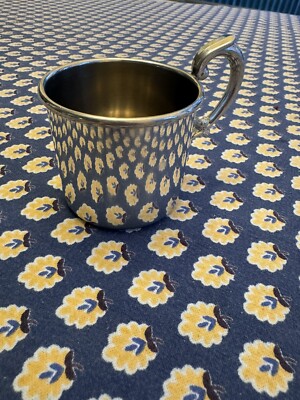 Vintage Empire Pewter 892 Baby Child s Cup Mug With Ornate Handle