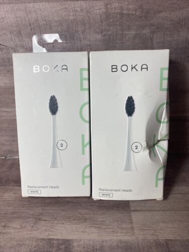 2- Boka Electric Toothbrush replacement heads White Charcoal a...