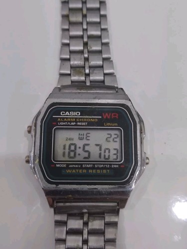 CASIO デジタル ウォッチ ゴールド 593 A159W JAPAN 腕時計 Men Casio Watch 593 A159w Gold Case Steel Bracelet Alarm
