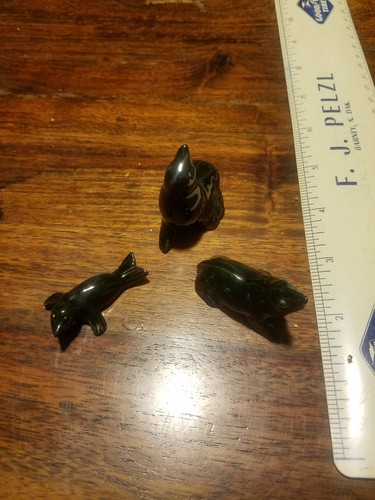 Rosemeade Pottery Figurines. 3 Black Seals