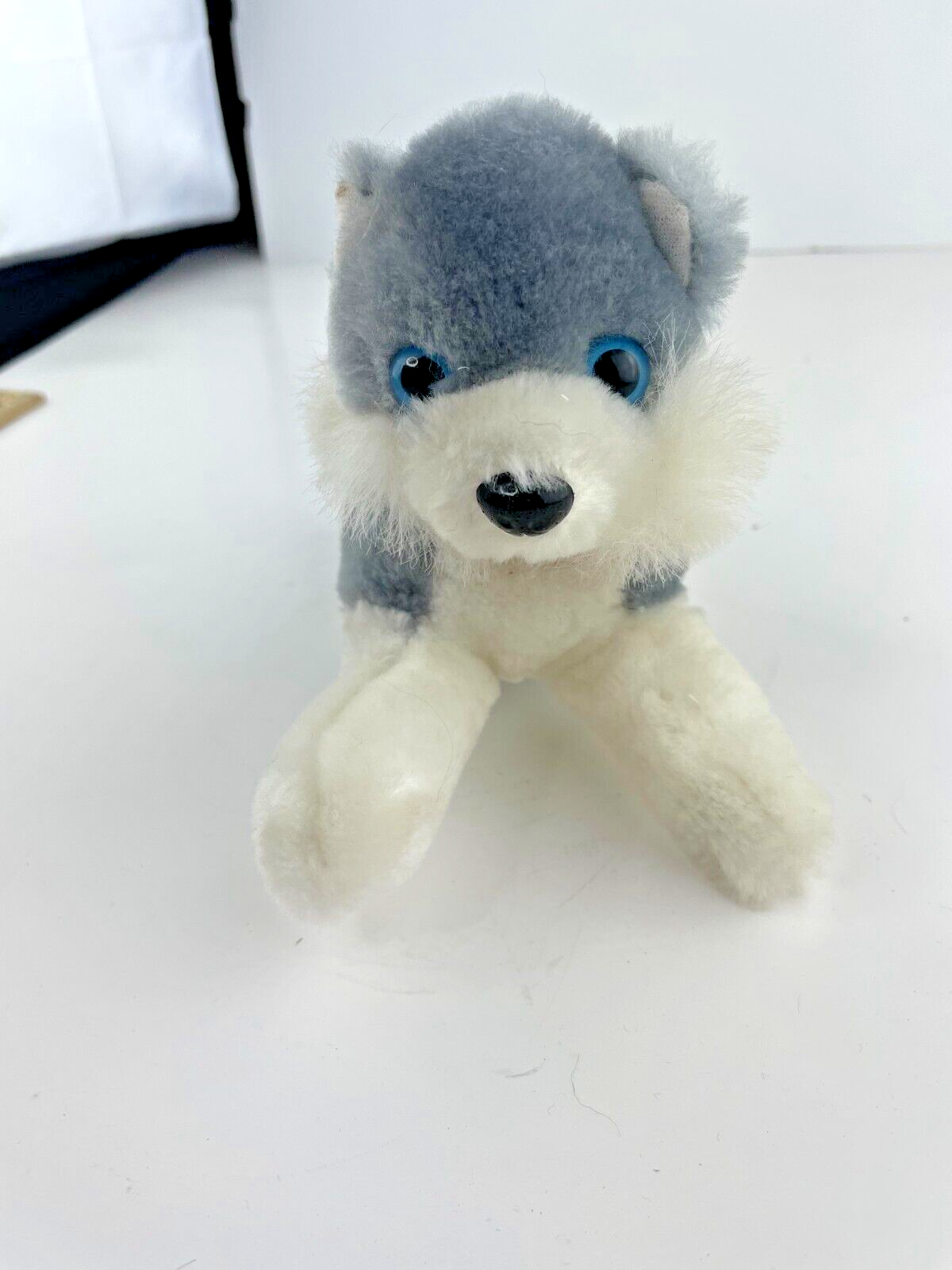 Plush Animal Stuffed - Husky or Malamute Dog - Gray/Blue wit