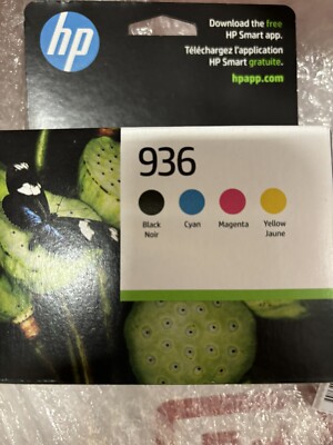 HP 936 CMYK Original Ink Cartridge 4-Pack, Average cartridge yields 1,250