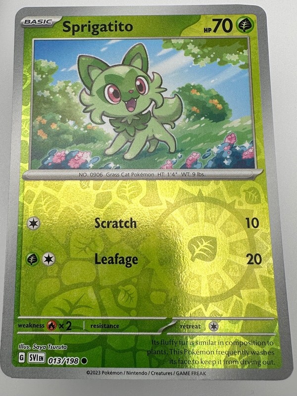 Pokemon TCG Card Scarlet & Violet 013/198 Reverse Holo Spigatito