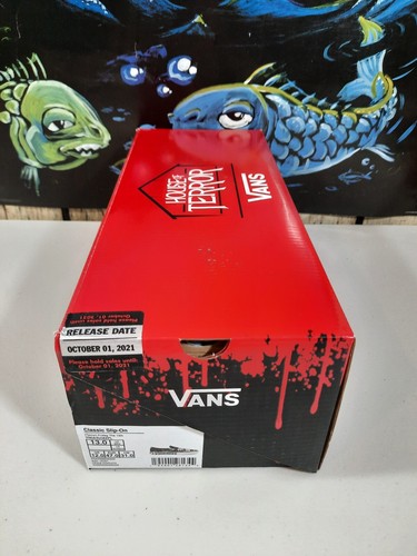 Pre-owned Vans X Friday The 13th Jason Voorhees Classic Slip On-glow In The Dark Sz 13