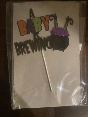 Cake topper & Banner baby shower Decoration  A Baby Is Brewing 