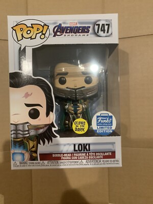 Funko Pop! Avengers Endgame 747#Loki with Tesseract Glow Exclusive Action Figure