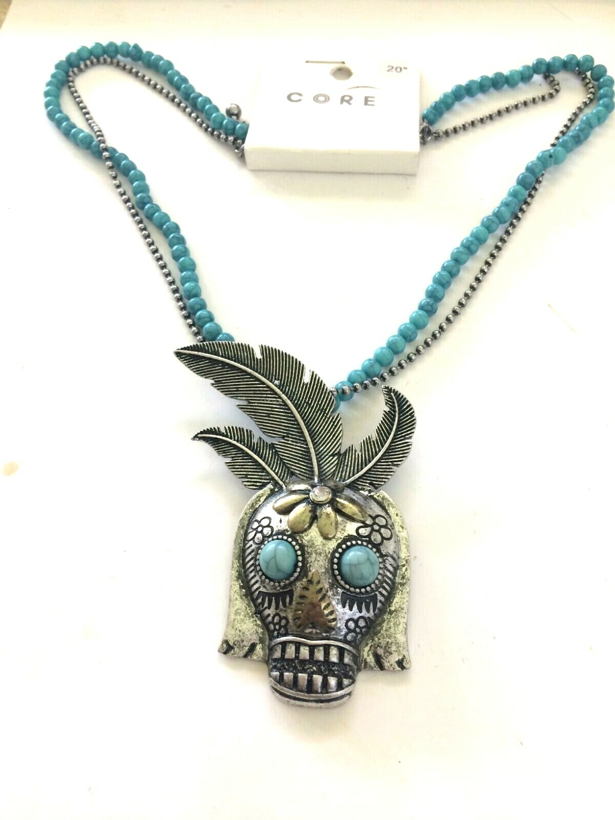 NX1481 DESIGNER INSPIRED SILVER TONE METAL GEMSTONE SKULL