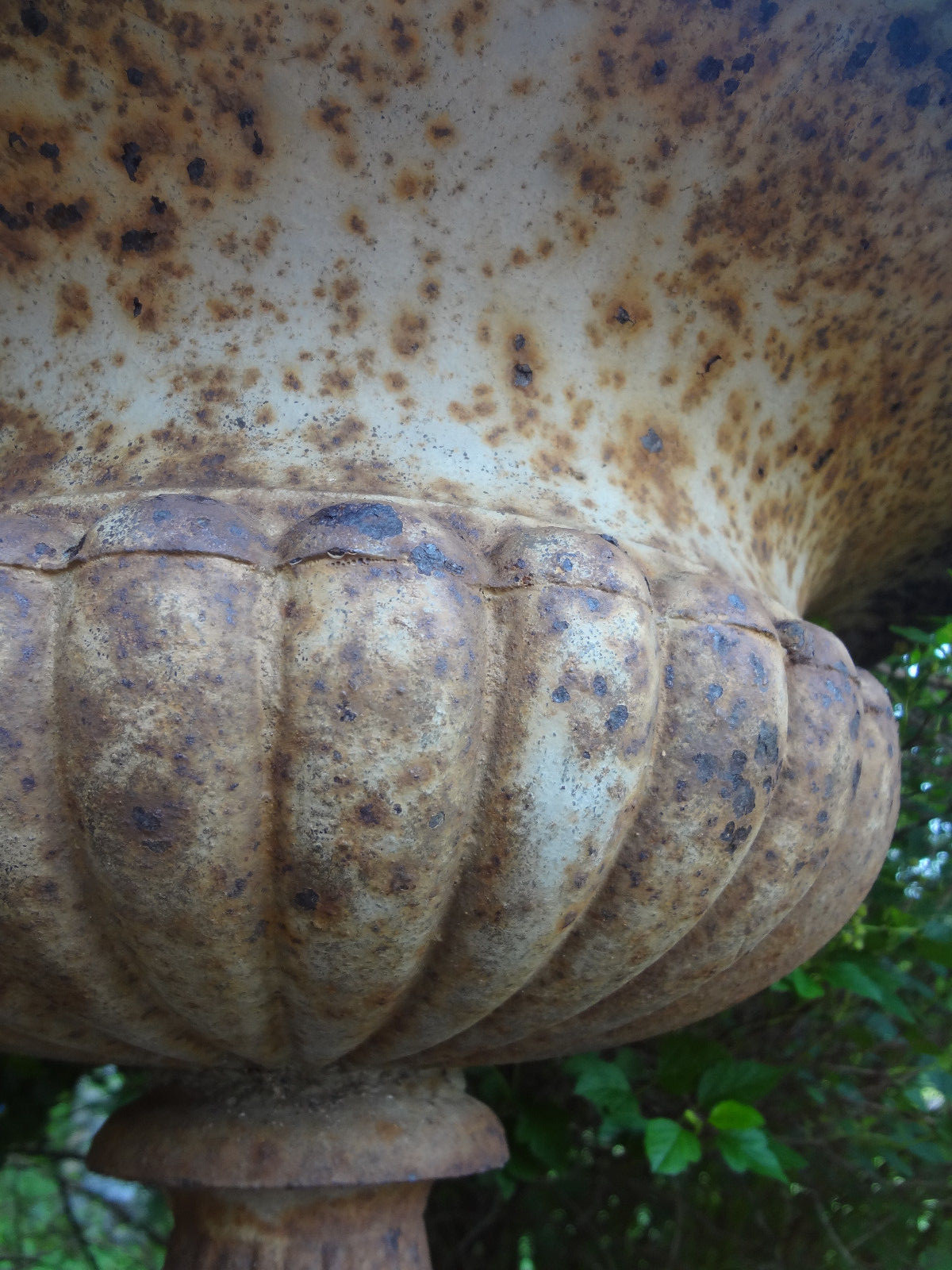 Beautiful Pair of Antique French Cast Iron Urns with Original Paint Circa 1850's