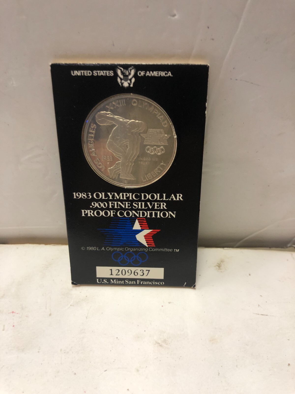 1983 Olympic Dollar. 900 Fine Silver Proof Coin. U.s. Mint