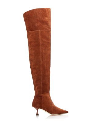 

BROTHER VELLIES Женские Коричневые Кожаные Ботинки на Каблуке Ronstadt Toe Kitten Heel, Коричневый, RONSTADT