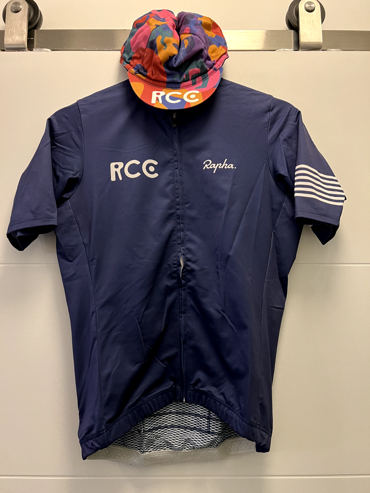 Rapha RCC X Geoff Mcfetridge Midweight Cycling Jersey Pro Team Size MEDIUM  + CAP