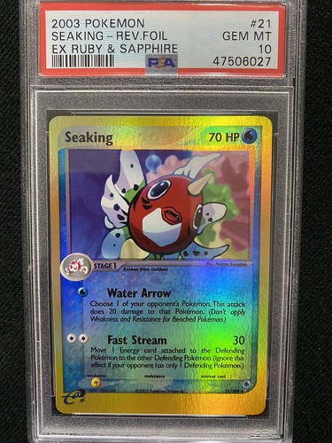 2003 Pokemon Ruby & Sapphire Seaking Reverse Foil 21/109 PSA