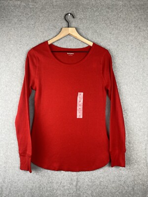  Old Navy Women s Red Long-Sleeve Shirt - Size M, New with Tags, Needs Washing