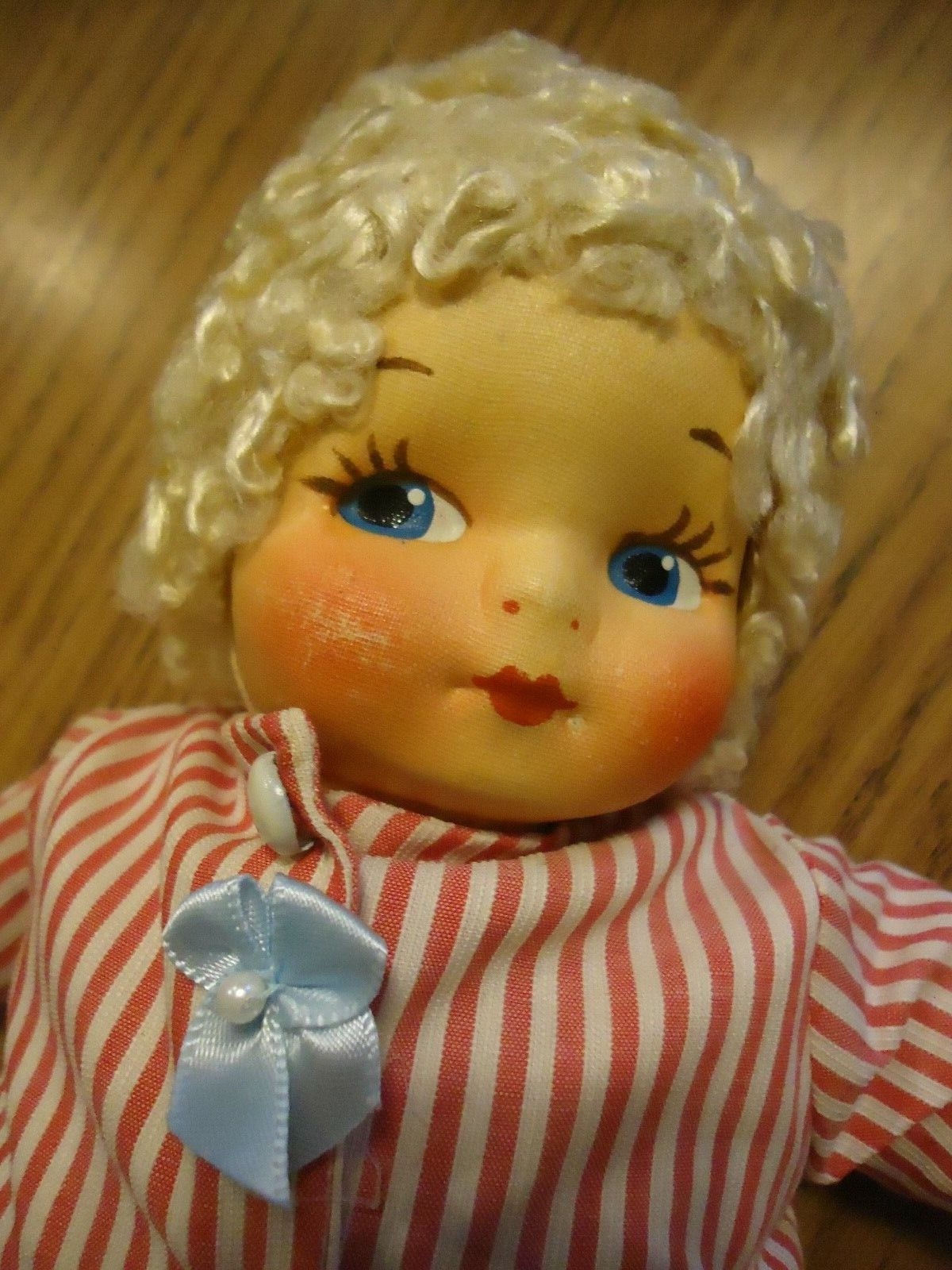 Vintage doll  painted cloth face and body