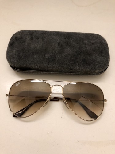 Ray Ban Aviator Sunglasses RB3025 Gold Brown Gradient Lens 58mm 001/51