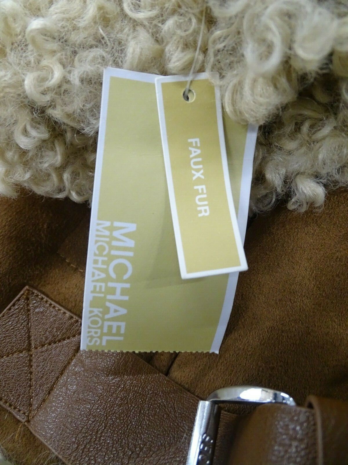 Pre-owned Michael Kors Women's Faux Fur Suede Brown Jacket