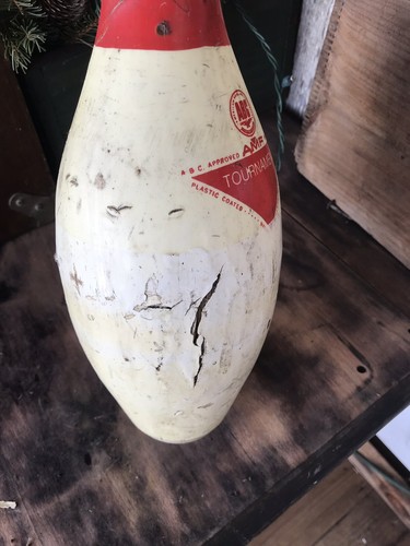 ABC Approved Bowling Pin Blue  Eagle Dura Mark Plastic Coating Worn Used AMF