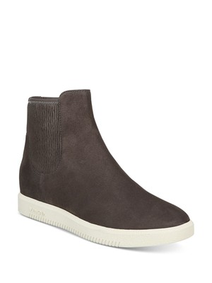 

ВИНС. Женские замшевые кроссовки Moleskin Grey Ribbed Ilona с круглым носком на платформе, Серый, G8289L1020