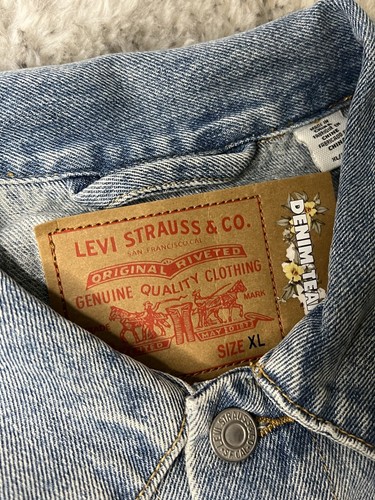 Pre-owned Levi's Size Xl – X Denim Tears Type 2 All Over Wreath Light Wash Jacket In Blue