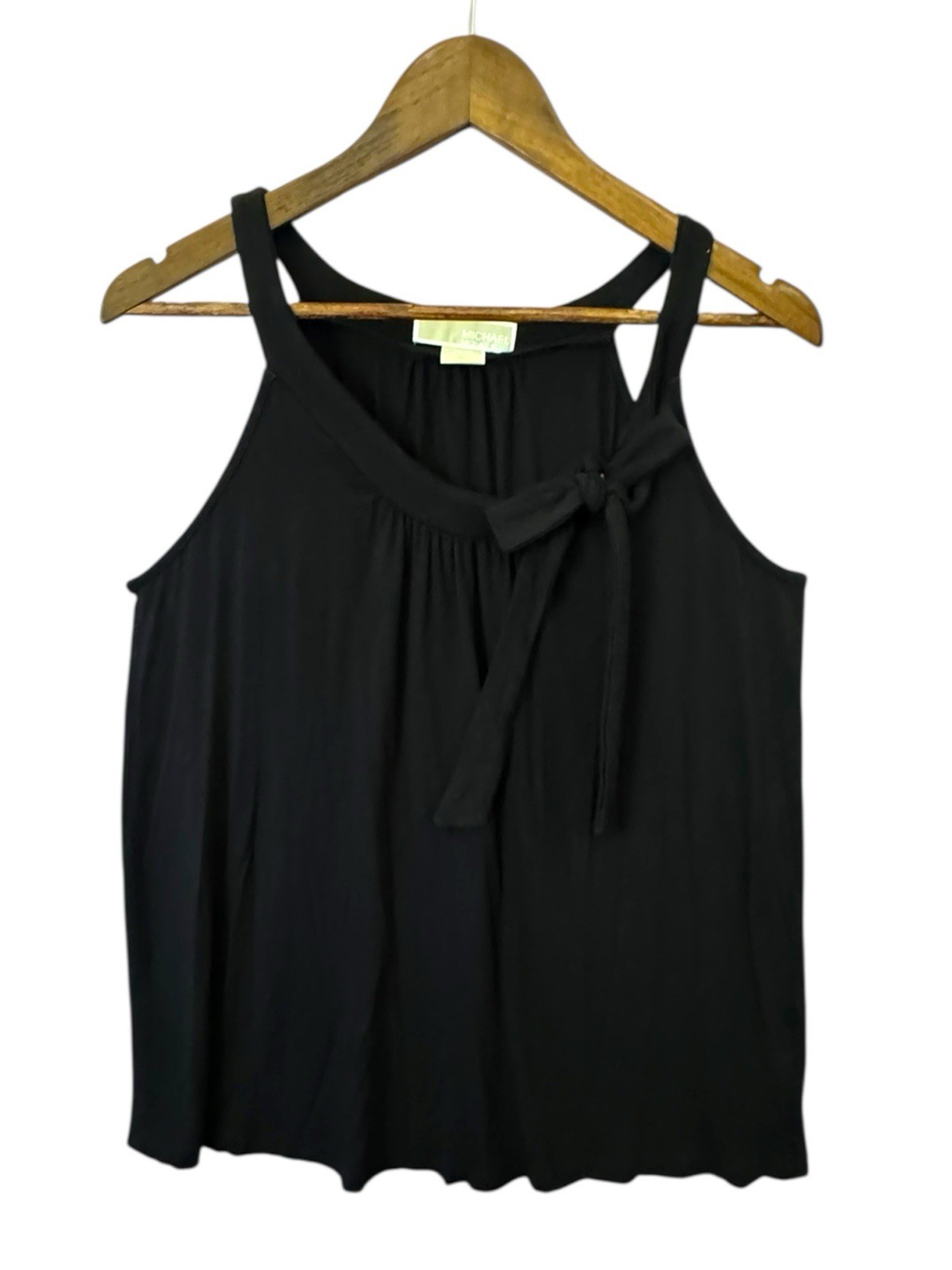 Michael Kors Women’s Black Sleeveless Tank Top Size M Bow Detail Rayon Blend