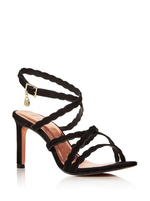 TED BAKER LONDON Женские черные кожаные сандалии на шпильке Lillys Almond 6.5