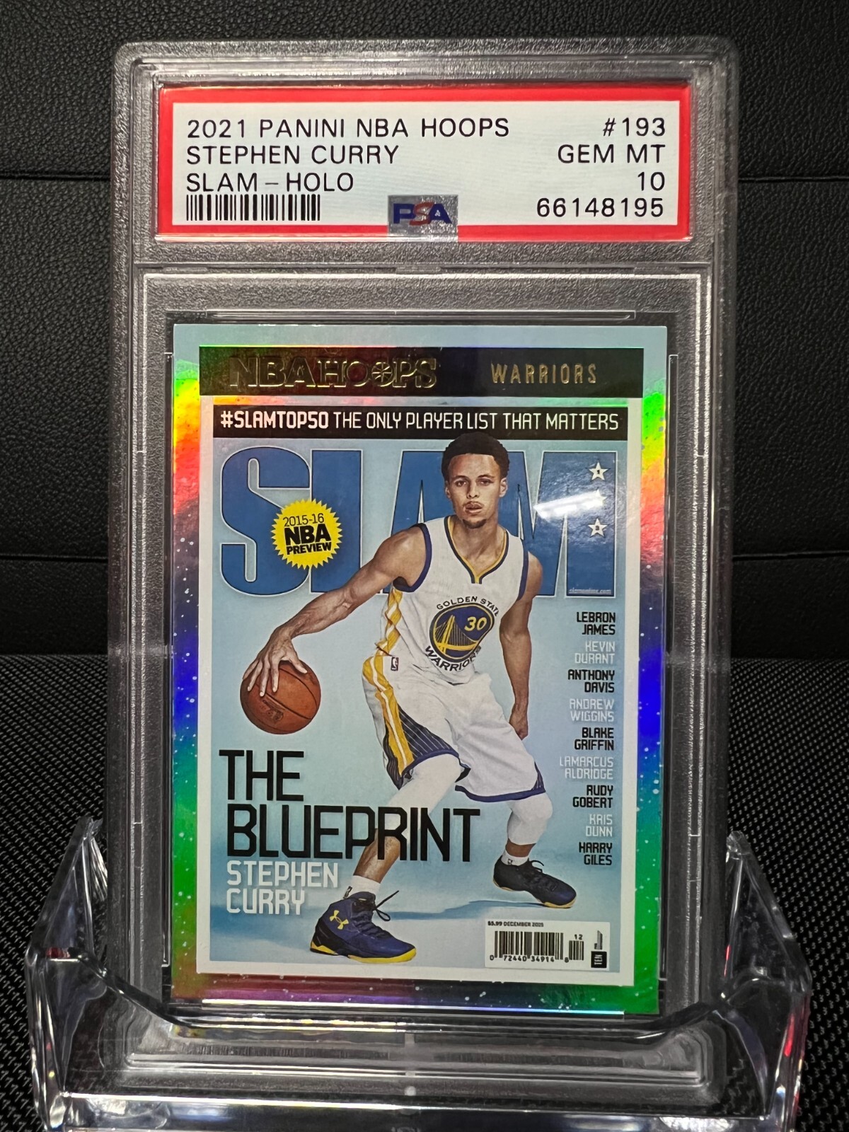 Stephen Curry 2021 Panini NBA Hoops Slam -Winter Holo PSA 10