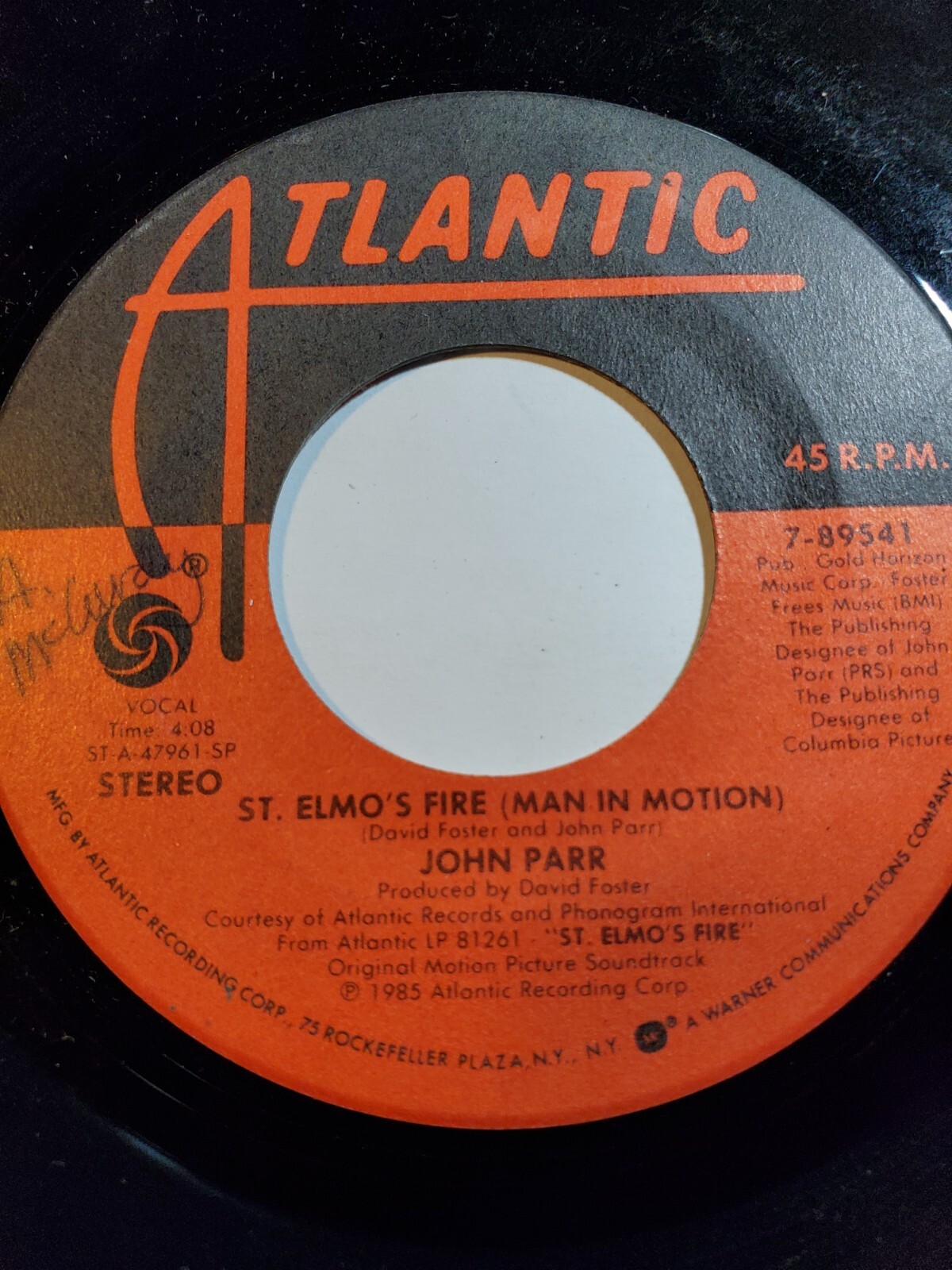 セント・エルモス・ファイアー(LD) John Parr - St. Elmo'S Fire / One Love- Atlantic VG+ F96A | eBay
