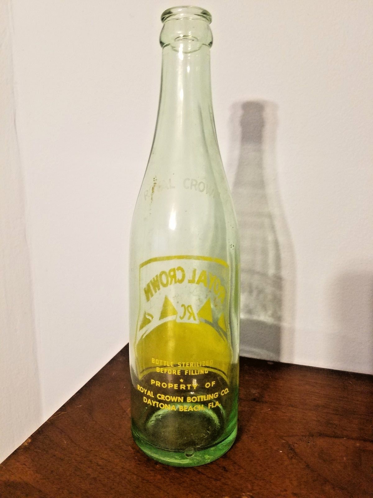 Vintage Royal Crown RC Cola Daytona Beach FL 12 oz Green Glass Soda Pop Bottle