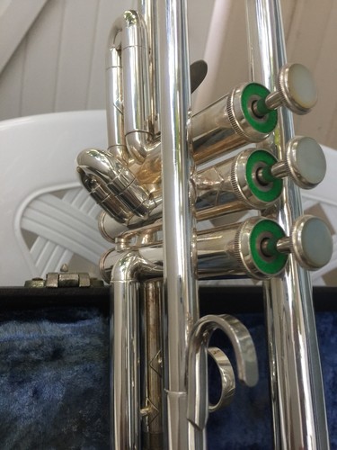 VINTAGE 1970s GETZEN ETERNA TRUMPET - SK34682 SILVER FINISH NICE