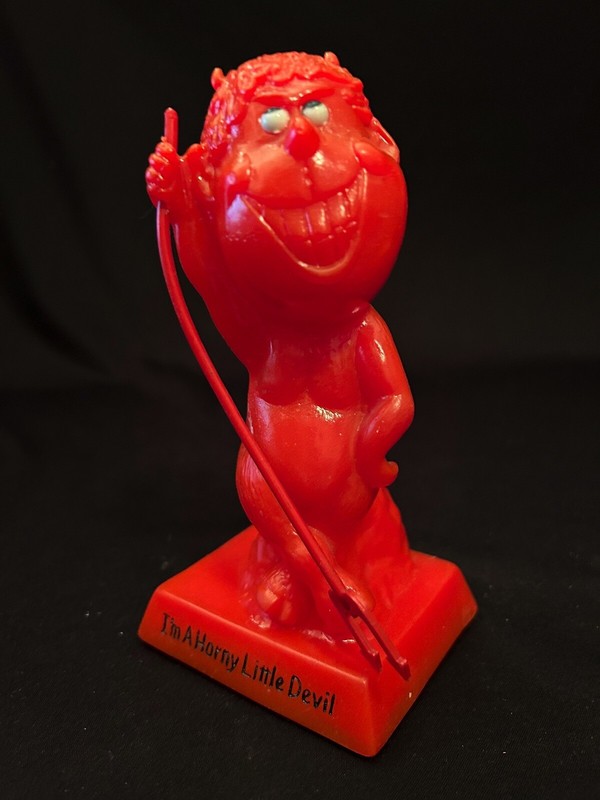Vtg Russ Berrie I'm a Horny Little Devil Cast Plastic Red Grinning
