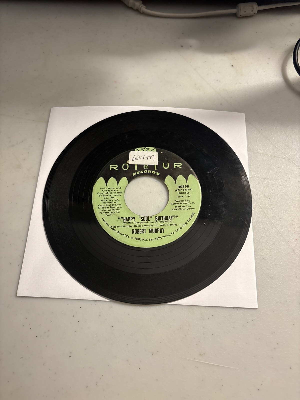 ROBERT MURPHY HAPPY SOUL BIRTHDAY 7" VINYL 45 RPM 1969 ON ROMUR DISCO FUNK VG+