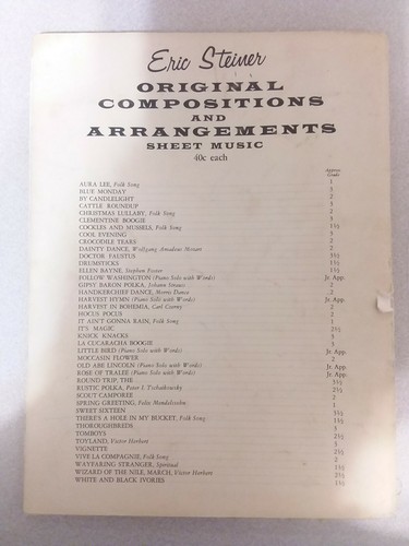 Piano Song Book: Book One Eric Steiner Piano Course in Five Volumes
