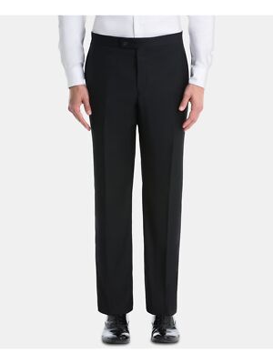 

LAUREN RALPH LAUREN Мужские черные прямые брюки с плоской передней частью классического кроя, Черный, EAGAPABV0000