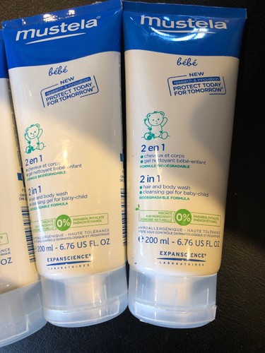 MUSTELA BABY BEBE 2 IN 1 HAIR AND BODY WASH CLEANSING GEL 6.67 OZ Expired 9/2018