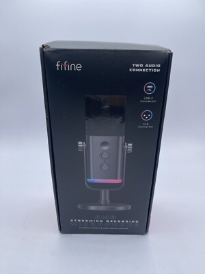 Fifine XLR/USB Dynamic Microphone AM8 for Podcast Recording/Streaming -black