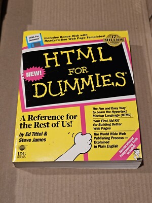 HTML For Dummies (1st Edition) Tittel, Ed, James, Stephen J. paperback Used 1995