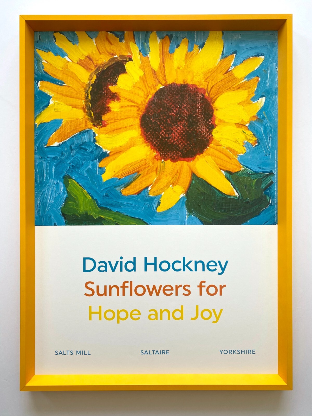 額装品/Sunflowers for Hope（デビット ホックニー） DAVID HOCKNEY LITHO PRINT FRAMED POP ART POSTER 