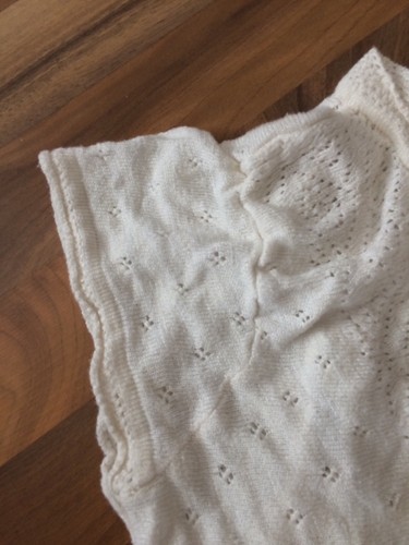 Motherhood Maternity Sweater XL Cream Pointelle Knit Wrap Style Cap Slv Sweater