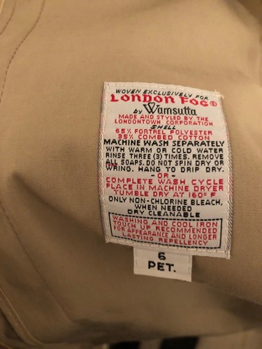 Woven For London Fog By Wamsutta - Womens Spring Trench Coat - 6P - Rain Jacket