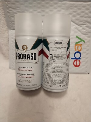 2-pack Proraso Shaving Foam for Sensitive Skin, (Each Can 10.6 Oz)