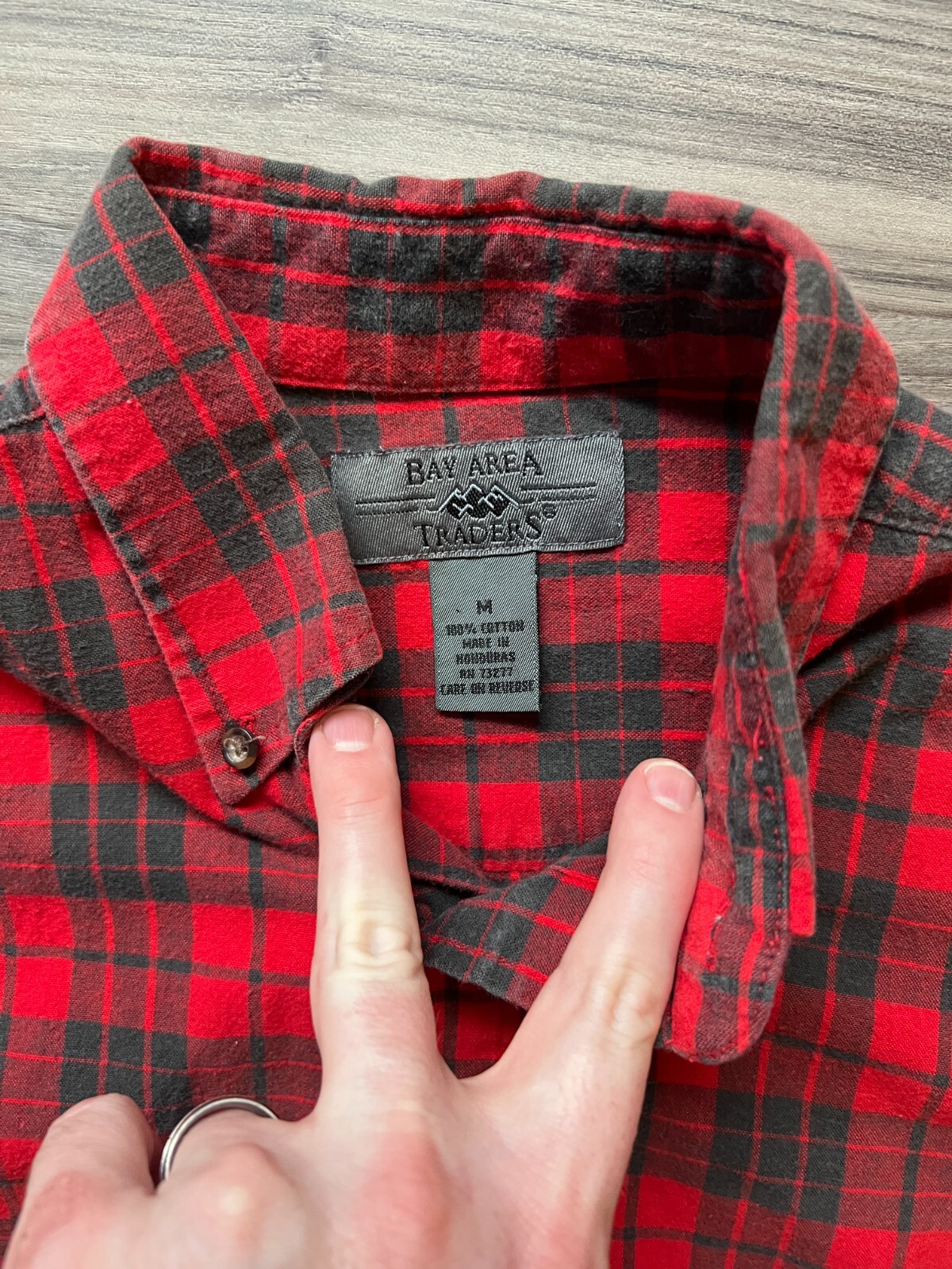 Bay Area Traders Mens Shirt Size Medium Flannel Long Sleeve Front Pockets  Red