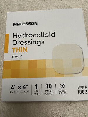 McKesson hydrocolloid Dressings,  4x4, 10 Per Box