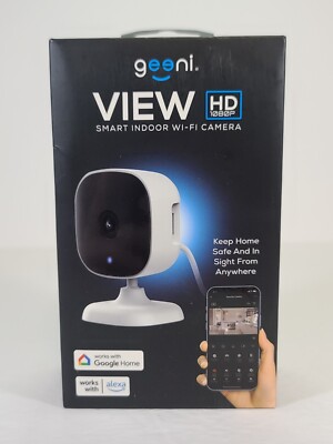 Geeni View HD 1080P Smart Indoor Wi-Fi Security Camera Adjustable Compact Size