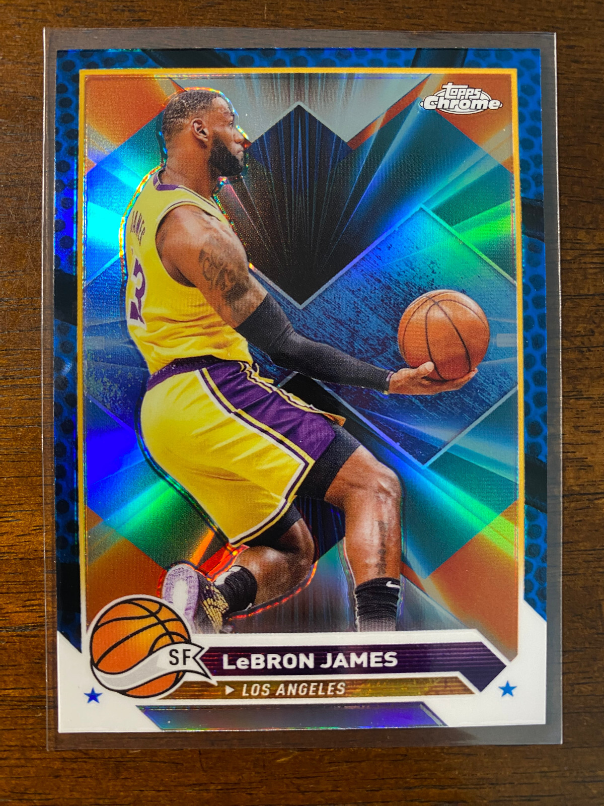 2023-24 Topps Chrome Basketball Lebron James #23 Blue Refractor LA