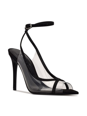 

NINE WEST Женские черные мягкие регулируемые босоножки на шпильке с открытым носком, размер 7,5 м, Черный, WNPARISE3